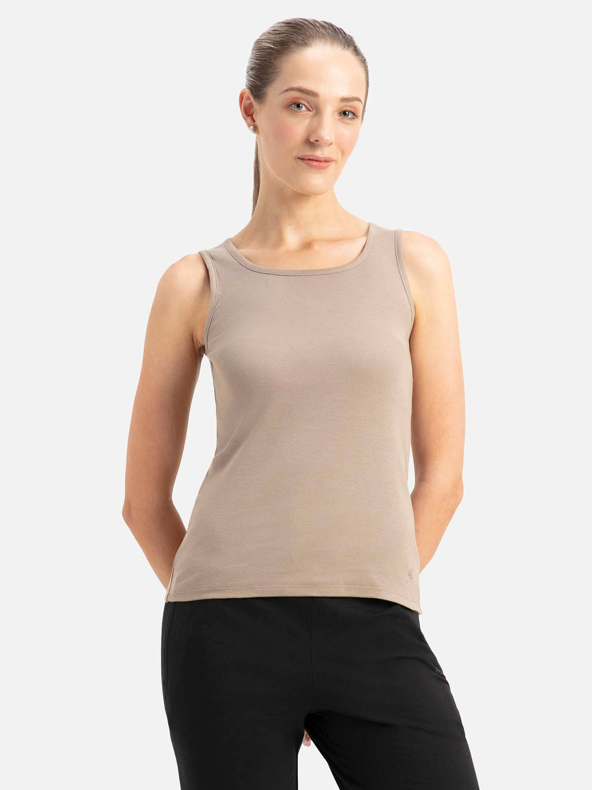A113 Women Super Combed Cotton Rib Fabric Solid Tank Top - Iceberg Green | TT98 - view 35
