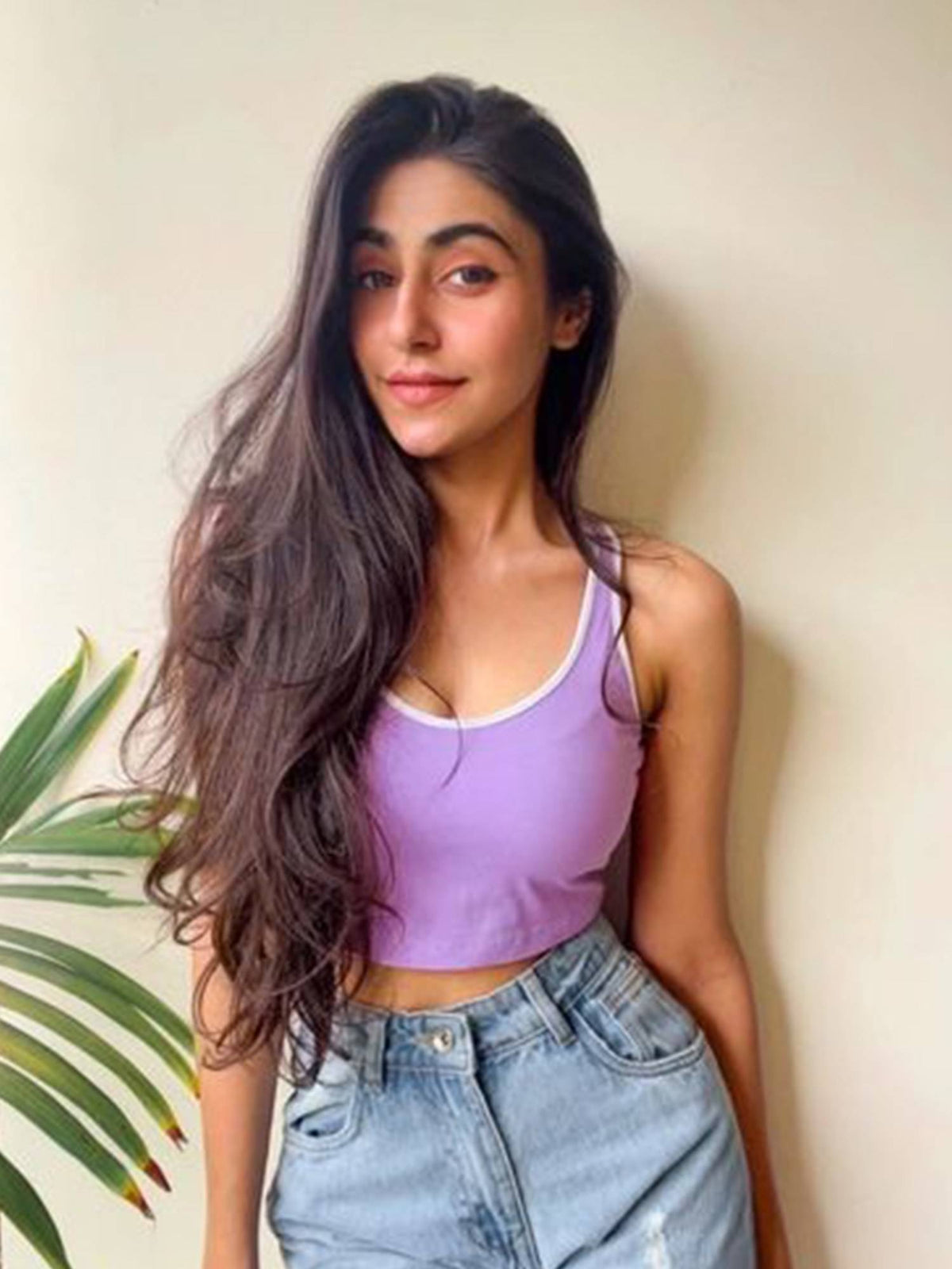 Women Cotton Purple Solid Crop Top | CT61 - view 1