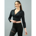 Women Active Swoosh Full Sleeve Jacket Black | JK12 - view 1