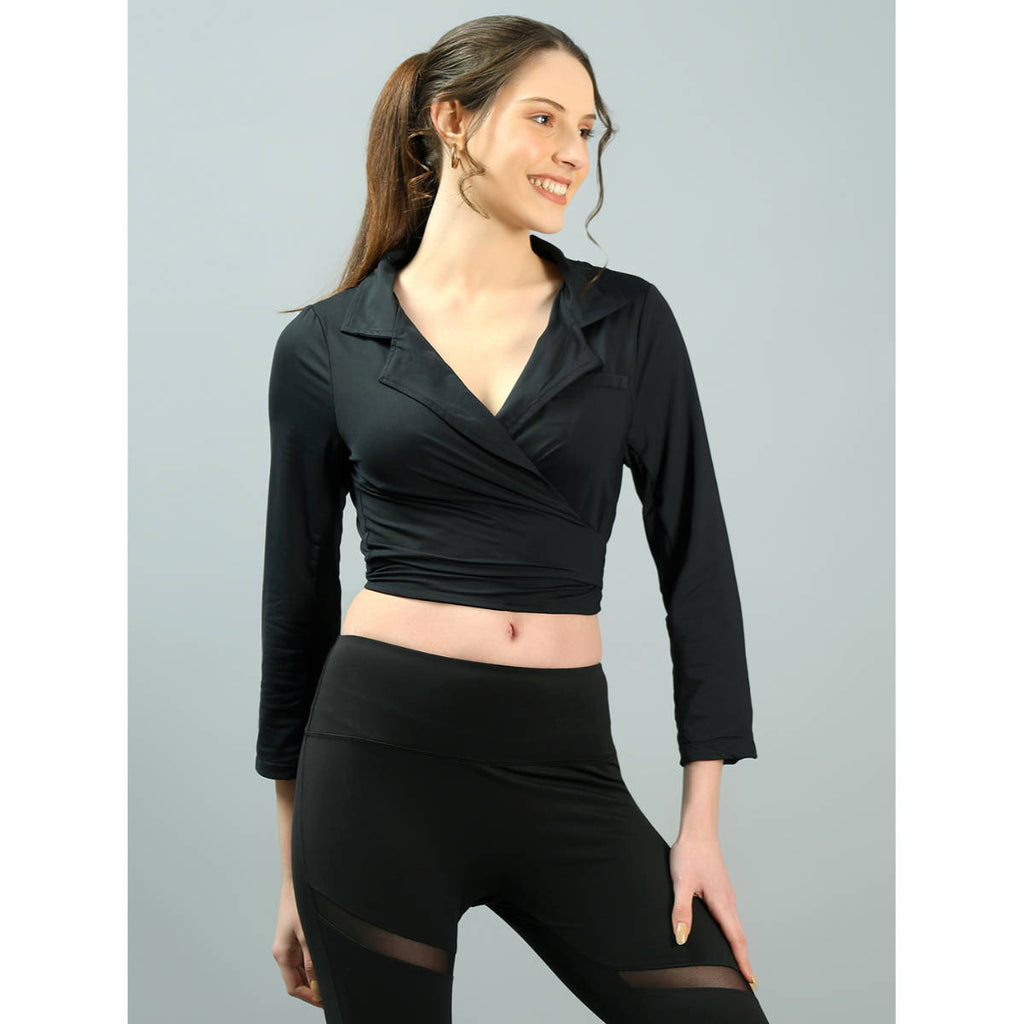 Women Active Swoosh Full Sleeve Jacket Black | JK12 - view 7