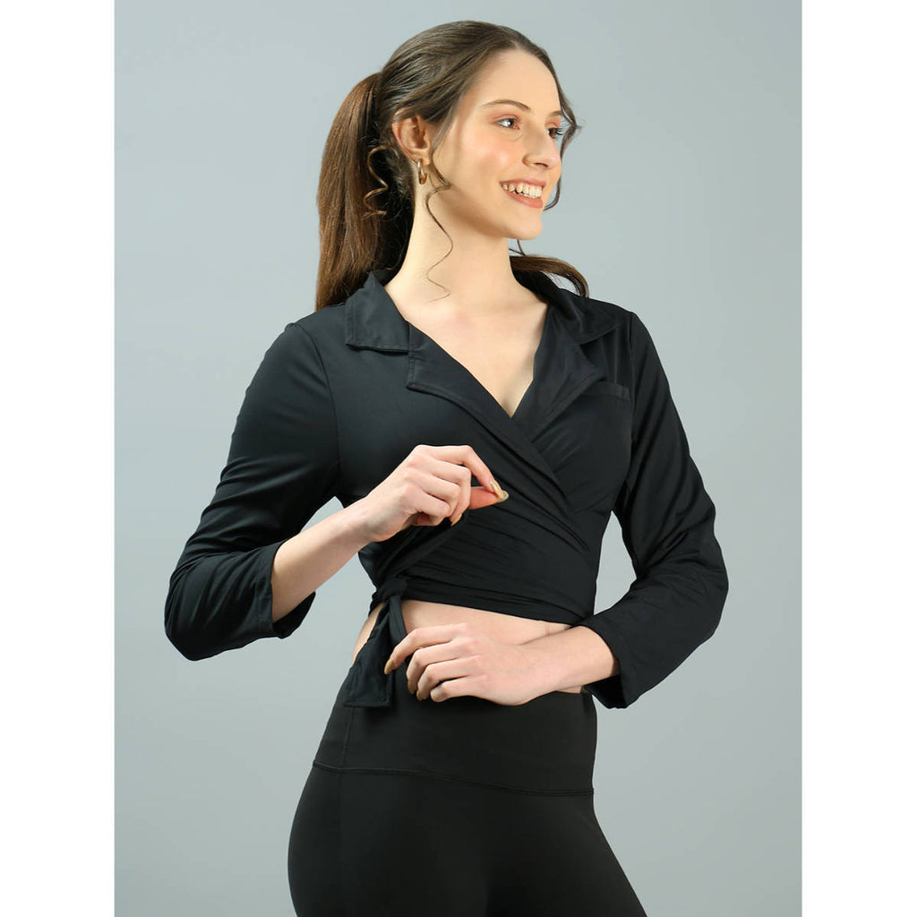 Women Active Swoosh Full Sleeve Jacket Black | JK12 - view 9