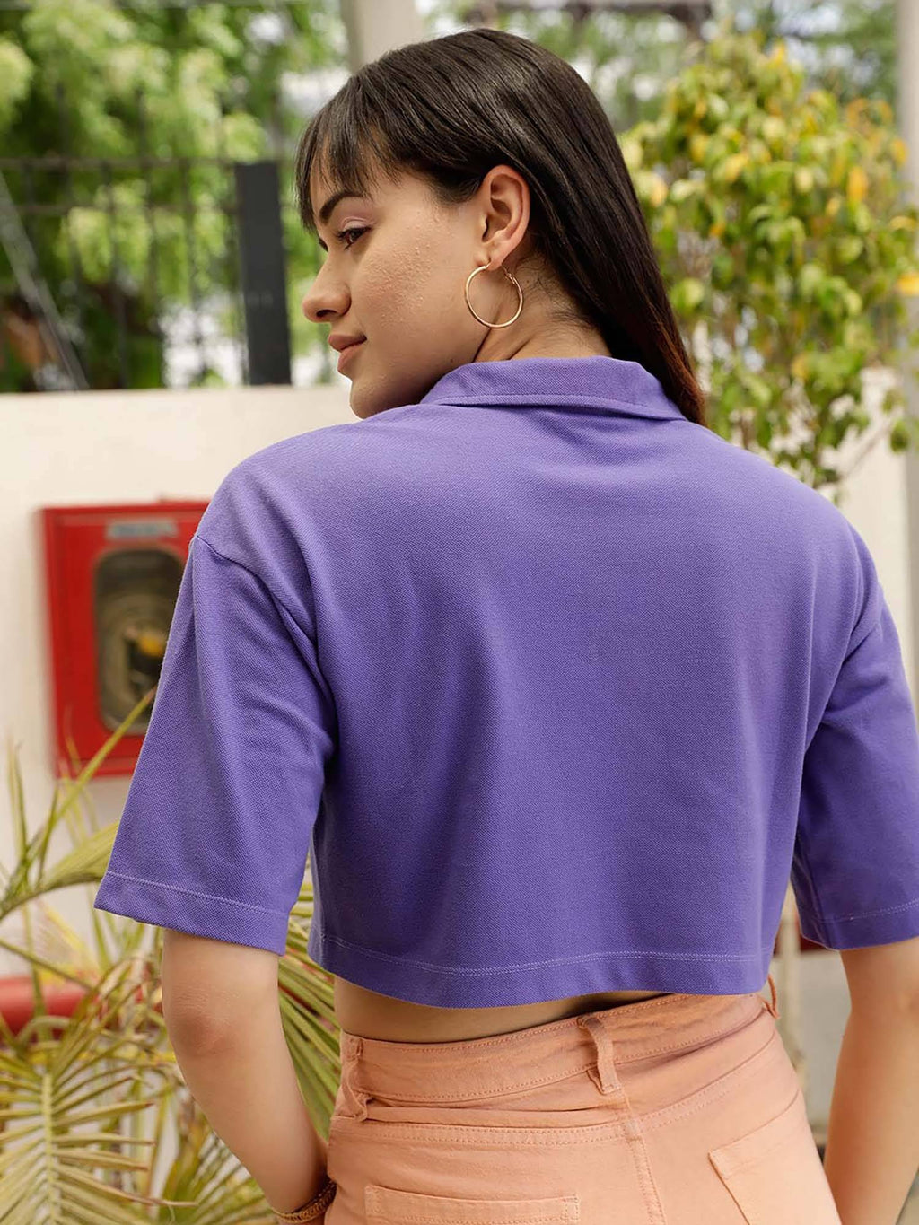 Solid Purple Polo T-Shirt | PW43 - view 4