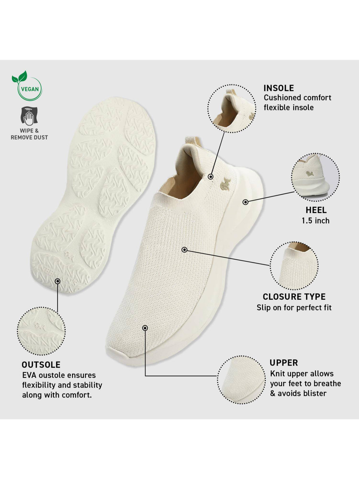 Women White Cloud Flex Walking Shoes | SH9 - view 3