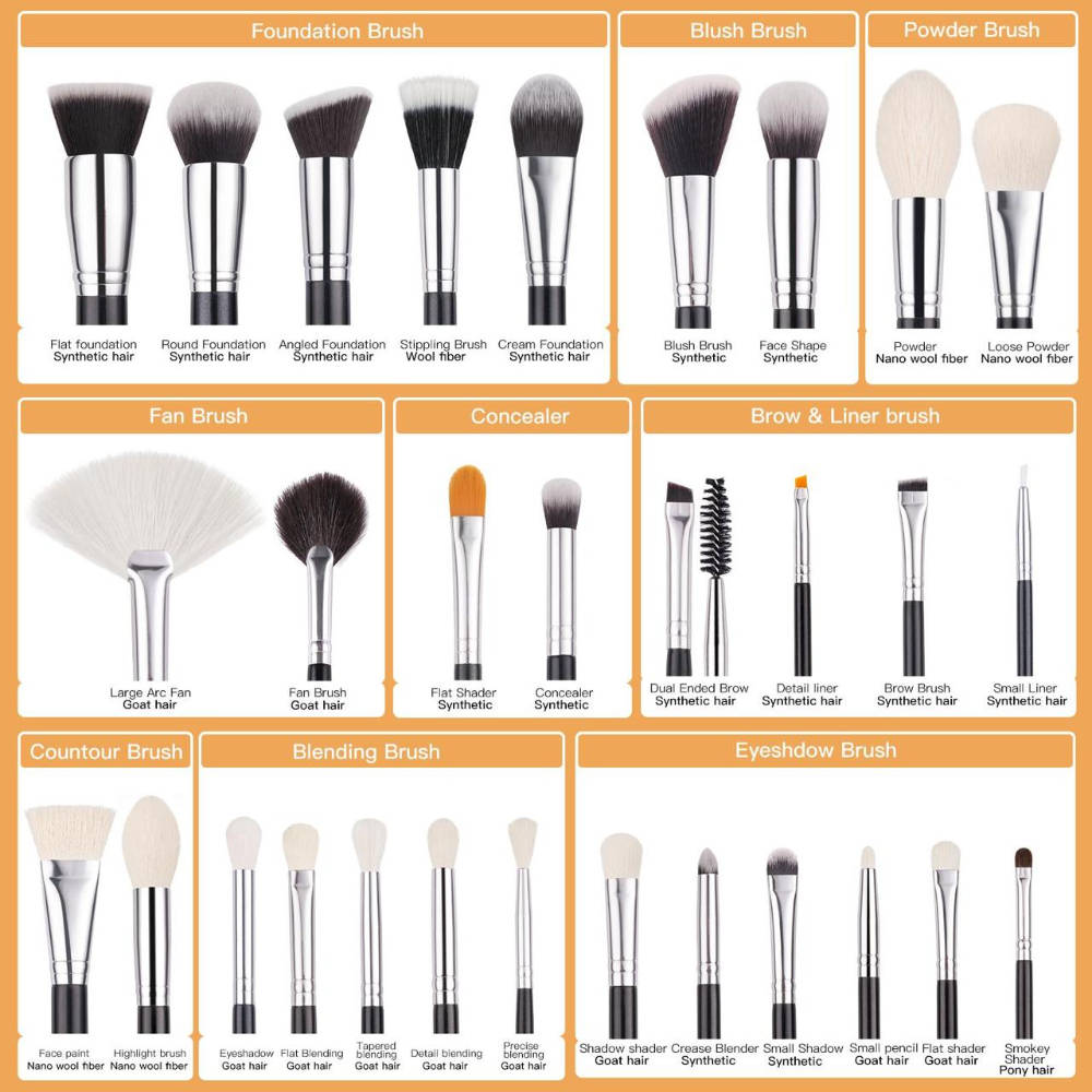 Brush set for Face & Eye Luxury Makeup Tool Soft Bristles - 30 pcs | T32 - view 4