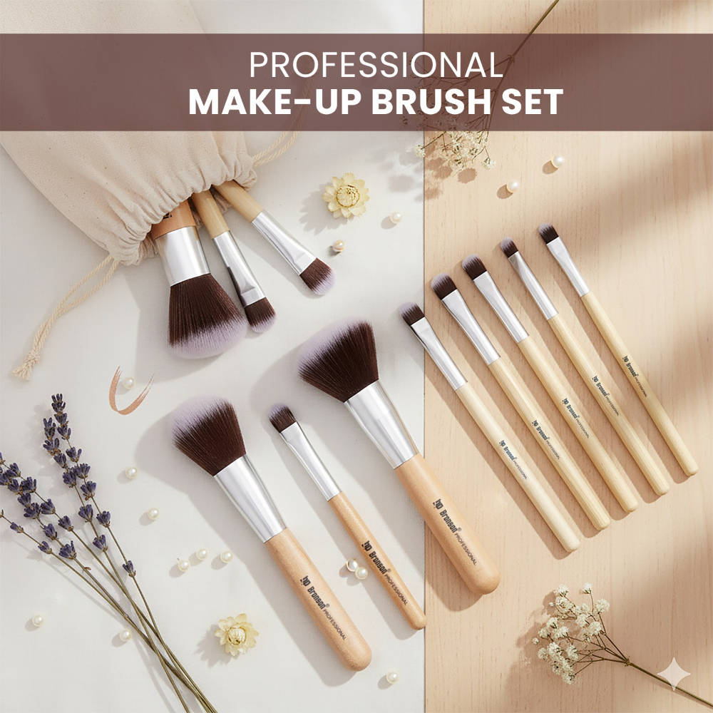 Makeup Brush Collection – 11 Pcs Synthetic Brushes with Storage Bag | T32 - view 2