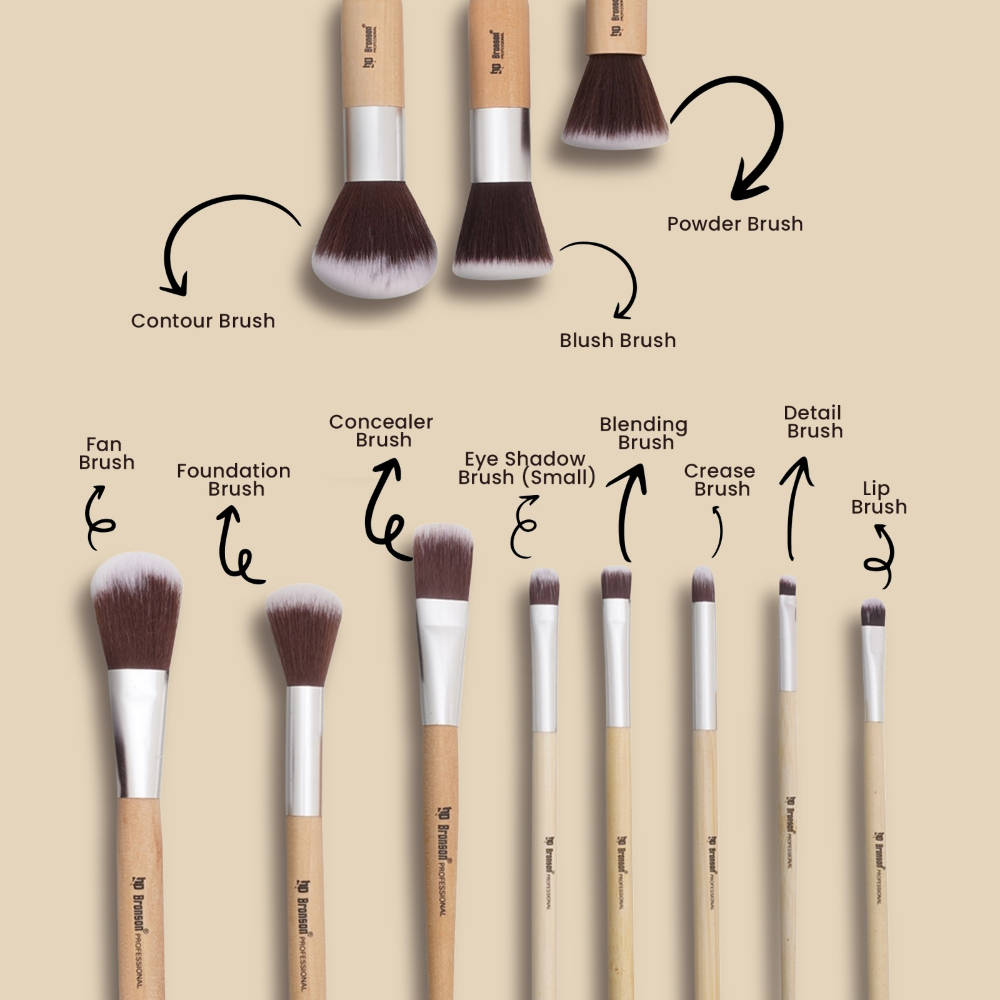 Makeup Brush Collection – 11 Pcs Synthetic Brushes with Storage Bag | T32 - view 4