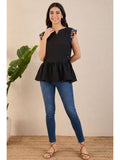 Black Peplum Top | pt51 - view 1