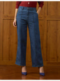 Women Blue Solid High Rise Straight Fit Jeans | ST23 - view 1