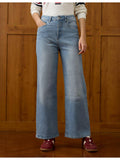 Women Blue Solid Wide Jeans | WL90 - view 1