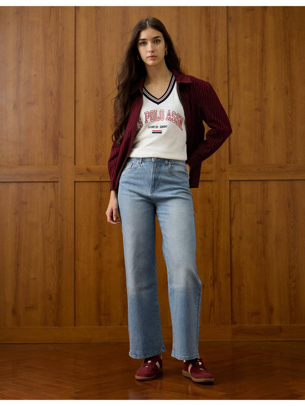 Women Blue Solid Wide Jeans | WL90 - view 3