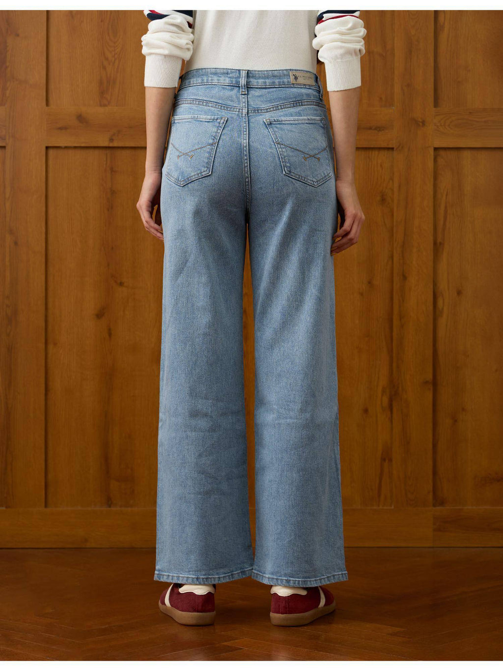 Women Blue Solid Wide Jeans | WL90 - view 5