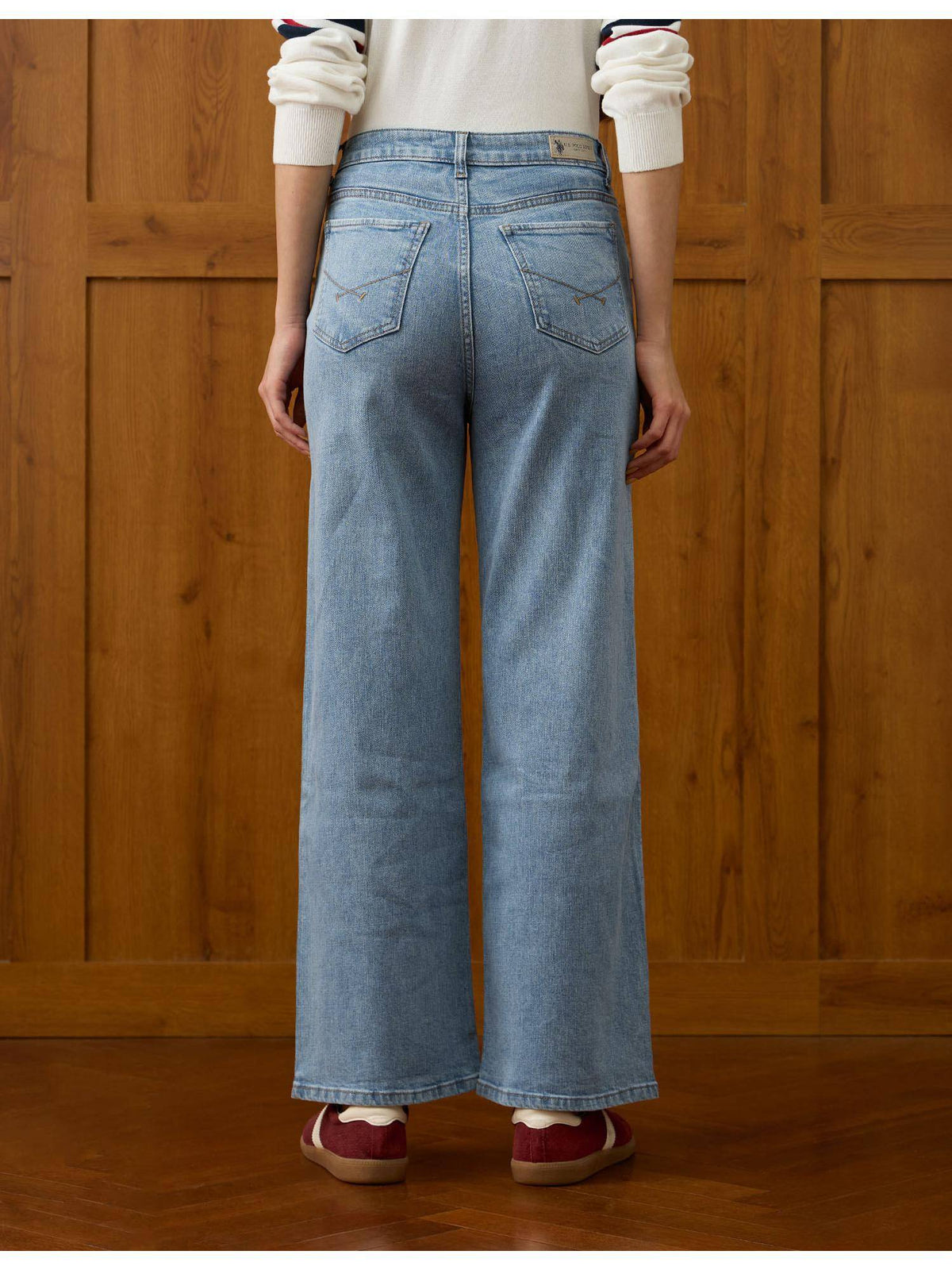 Women Blue Solid Wide Jeans | WL90 - view 5