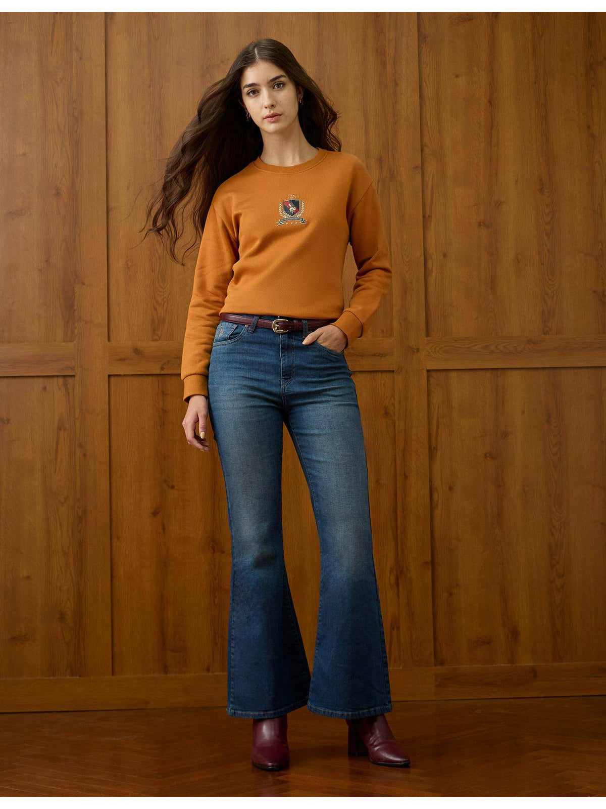 Women Blue High Rise Extreme Bootcut Fit Jeans | BT10 - view 3