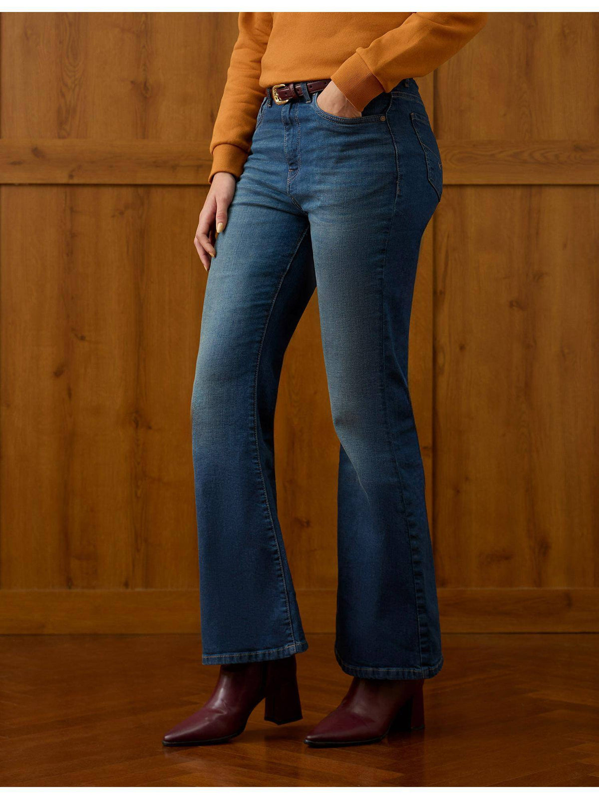 Women Blue High Rise Extreme Bootcut Fit Jeans | BT10 - view 4