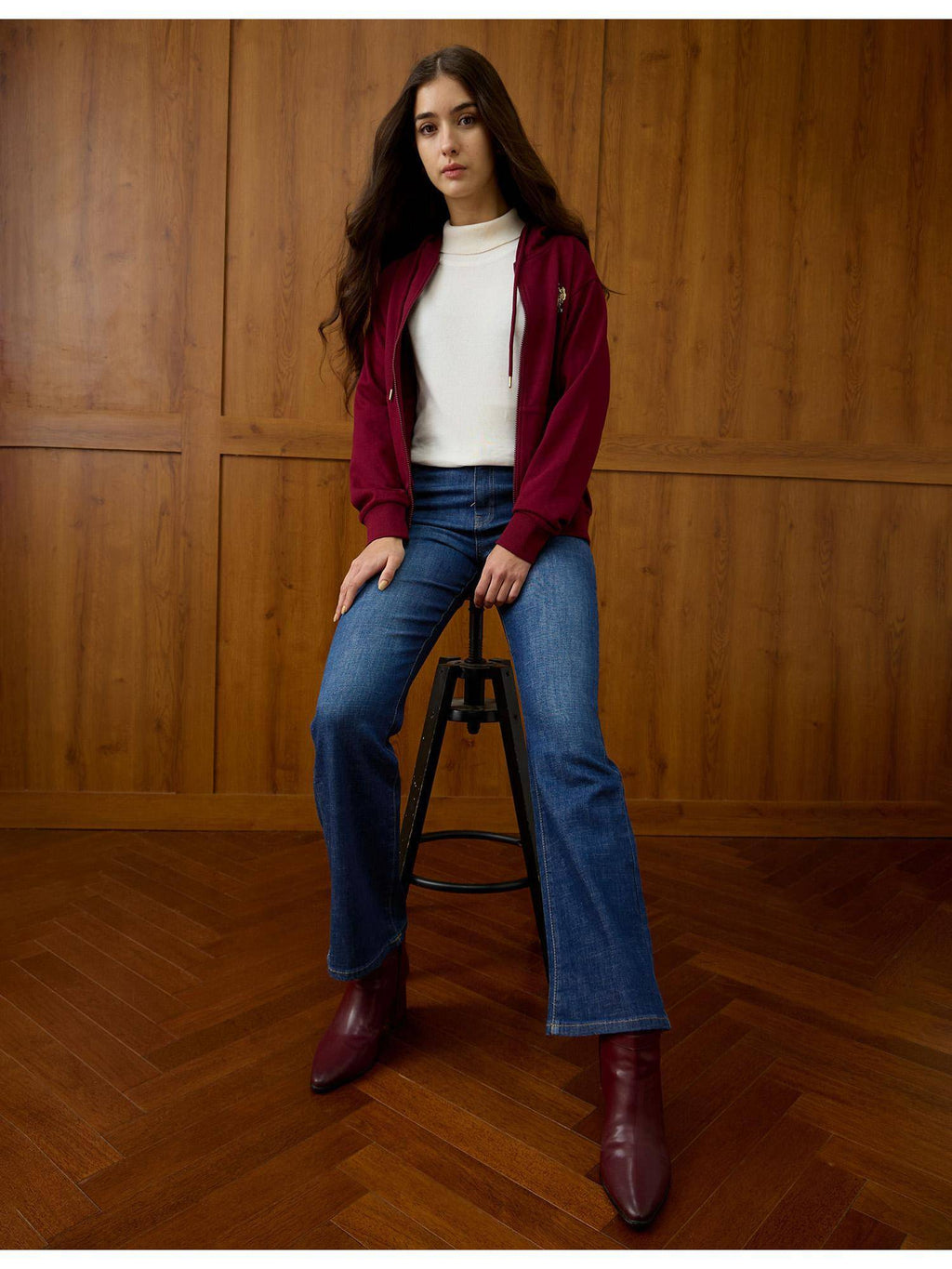 Women Blue Ultra-High Rise Bootcut Fit Jeans | BT10 - view 6