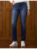 Women Blue Solid Whiskered Bootcut Fit Jeans | BT10 - view 1