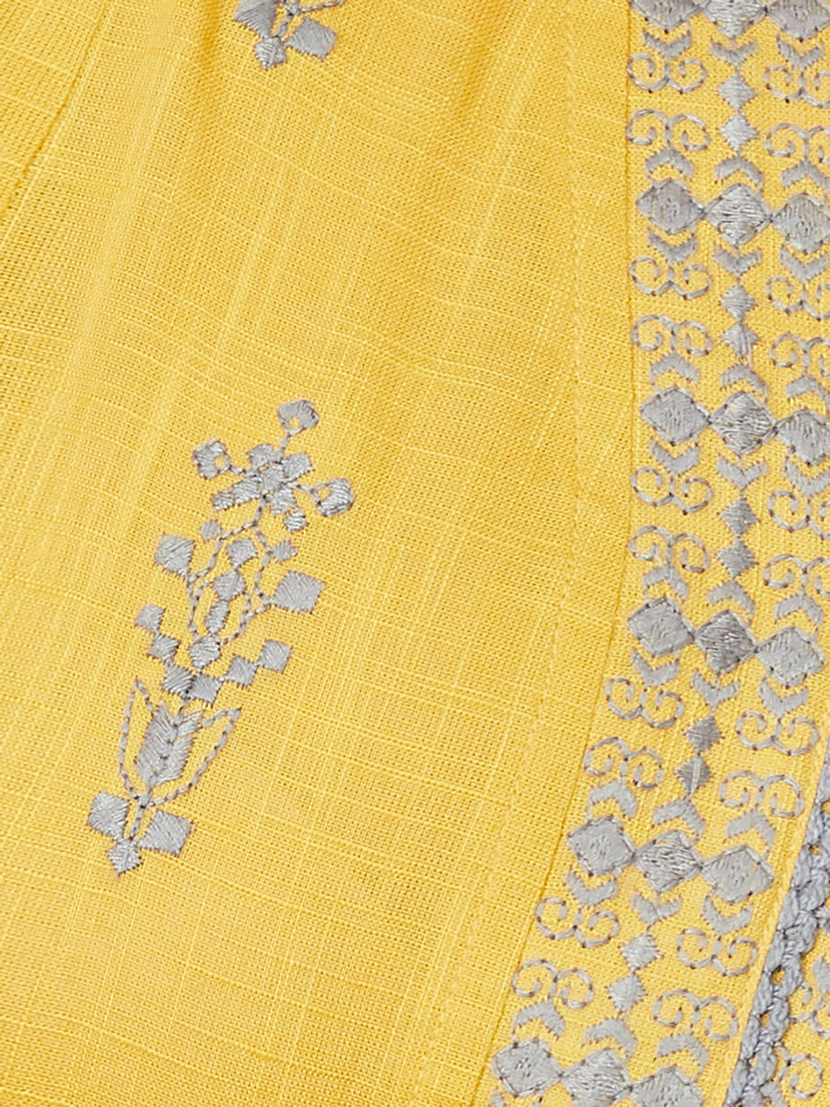 Women Yellow Embroidered Thread Work Kurta | U3S - view 7