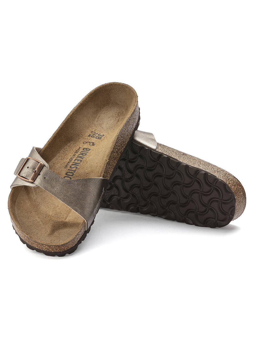 Madrid Solid Beige Narrow Width Women One-strap Sandals | SD89 - view 3