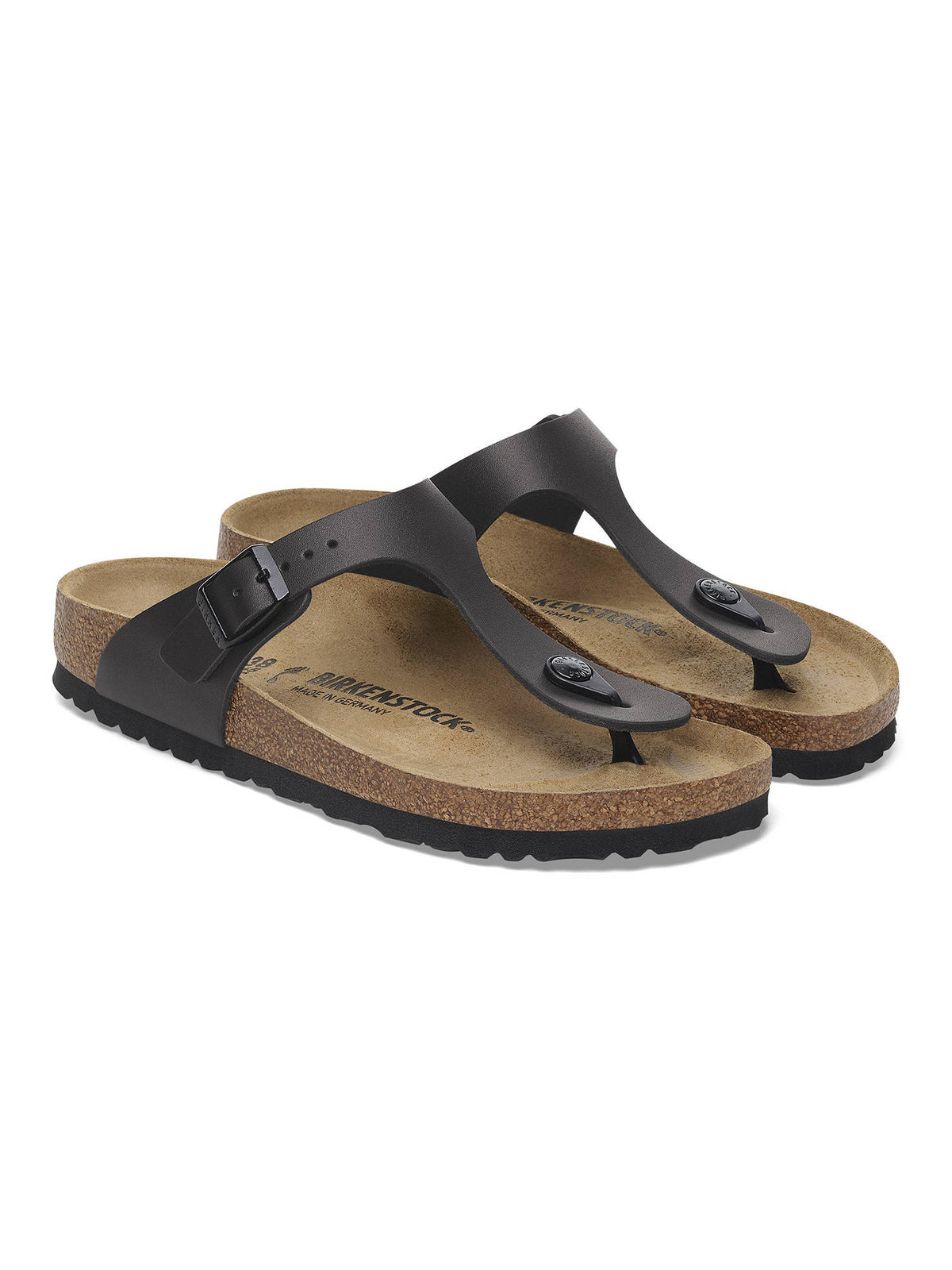Gizeh Unisex Black Natural Leather Sandals | SD89 - view 1