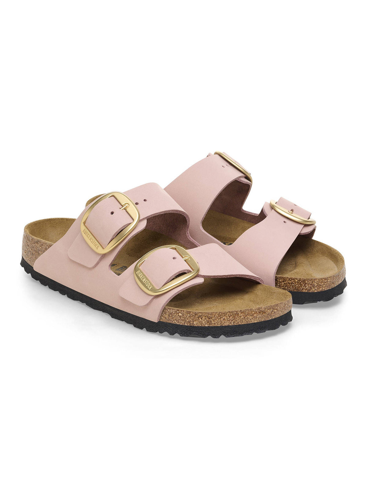 Arizona Big Buckle Women Soft Pink Nubuck Leather Two Strap Sandals | SD89 - view 1