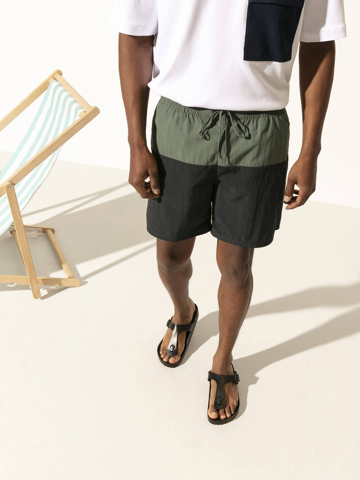 Gizeh Black Solid Regular Width Sandals | SD89 - view 2