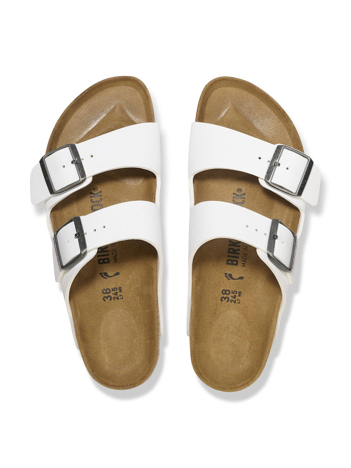 Arizona Birko-Flor White Regular Width Unisex Sandals | SD89 - view 5