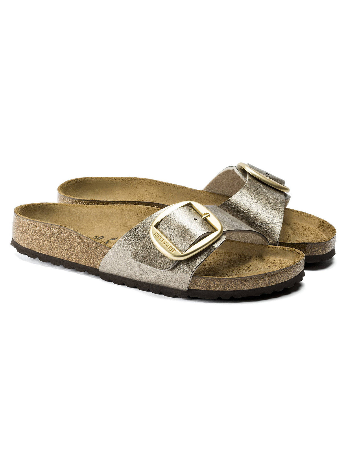 Madrid Big Buckle Birko-Flor Brown Narrow Women Sandals | SD89 - view 1
