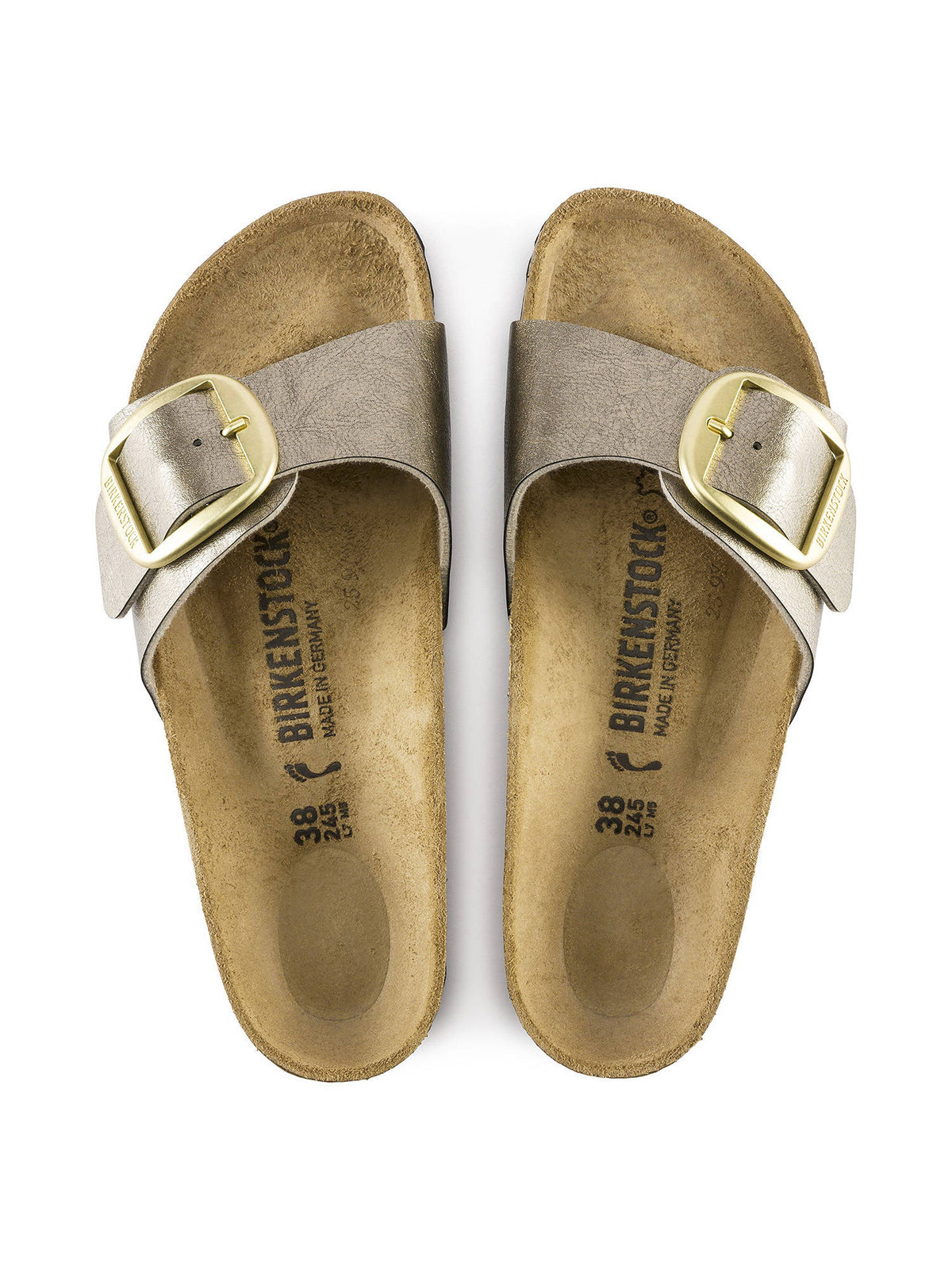 Madrid Big Buckle Birko-Flor Brown Narrow Women Sandals | SD89 - view 4