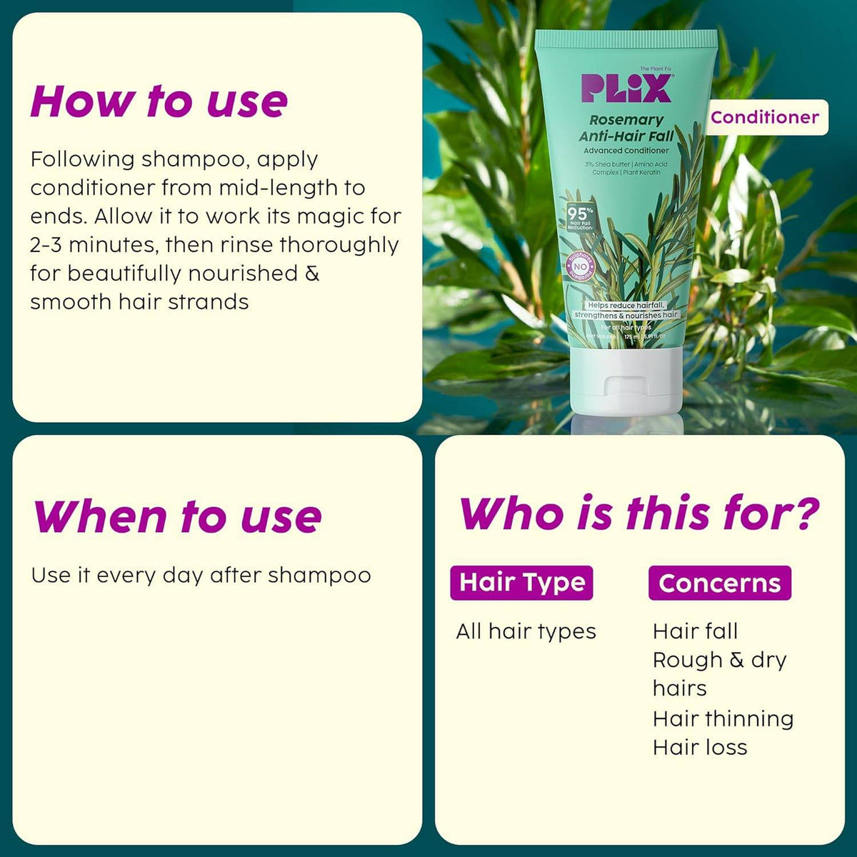 Rosemary Anti Hairfall Regime Advanced Shampoo & Conditioner | PL1 - view 5