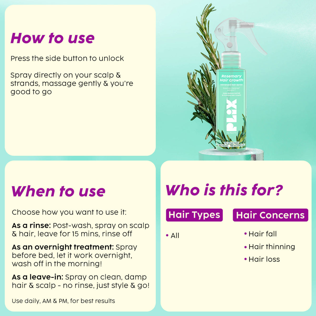 Rosemary Hair Growth Advanced Hair Spray | PL1 - view 5