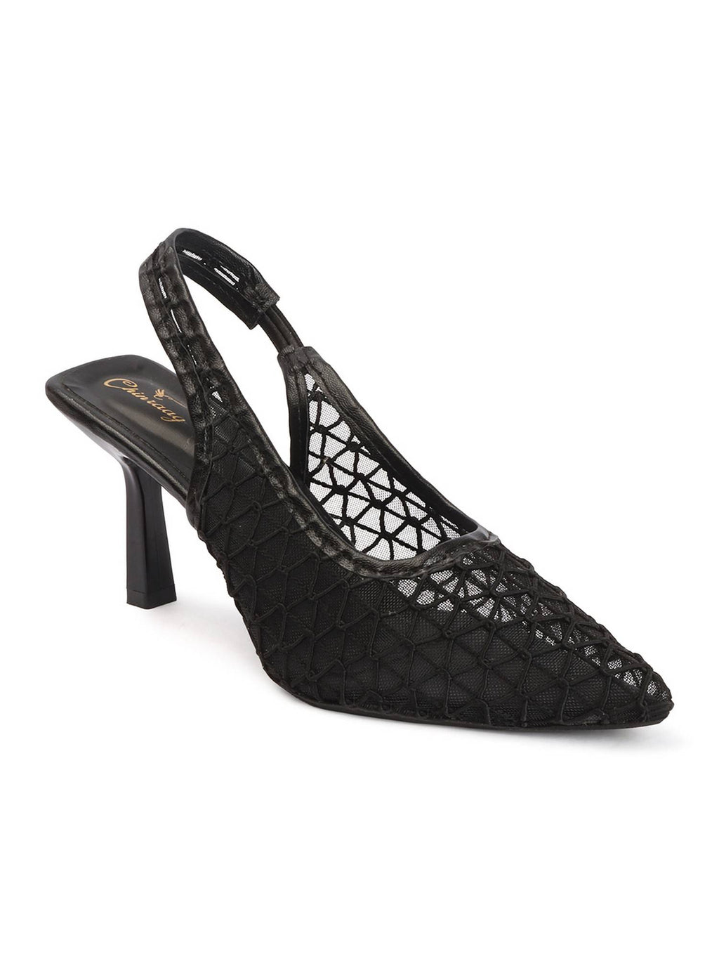 Women Black Pointed Toe Stiletto Heels | H78 - view 3