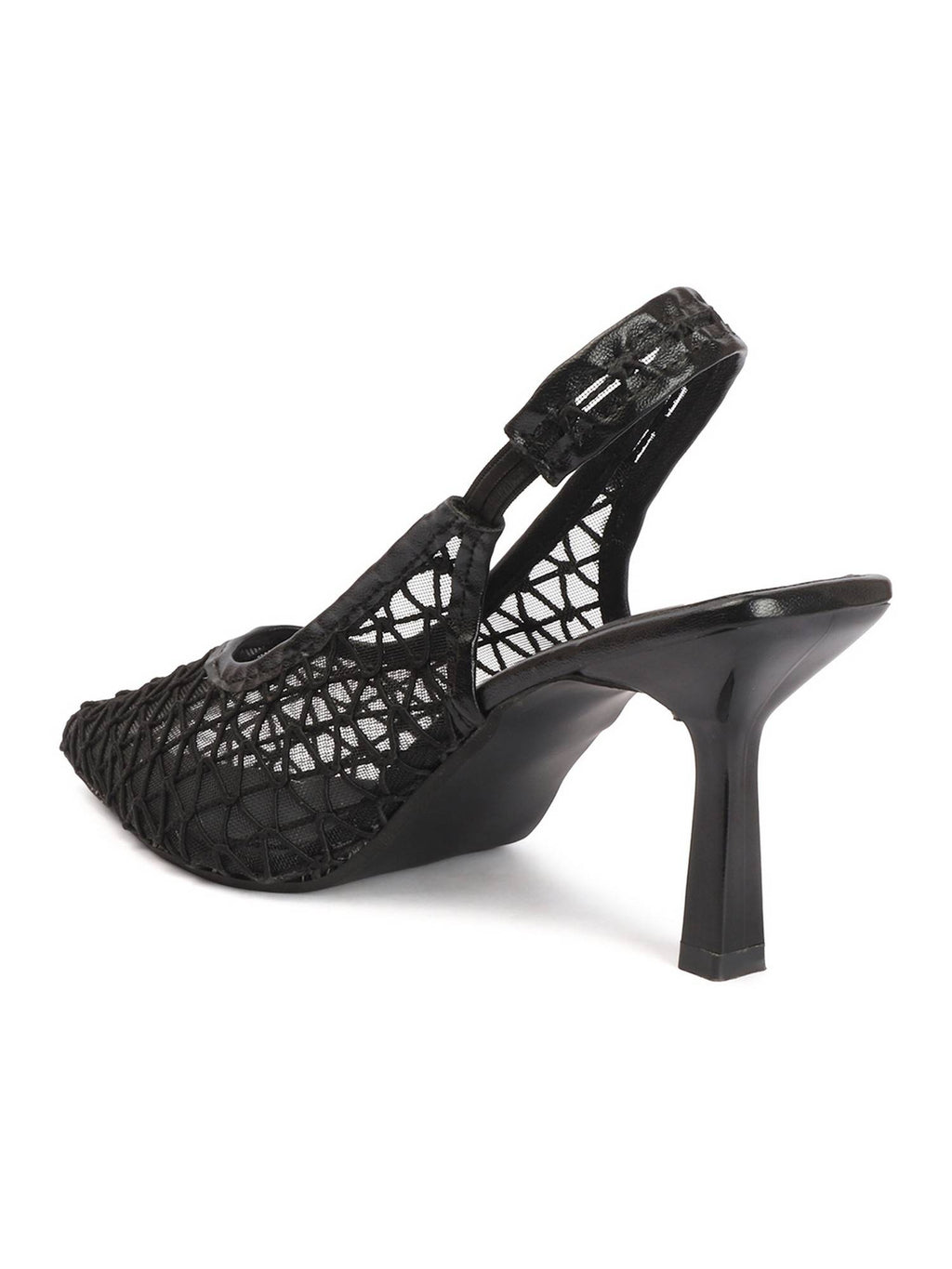 Women Black Pointed Toe Stiletto Heels | H78 - view 6