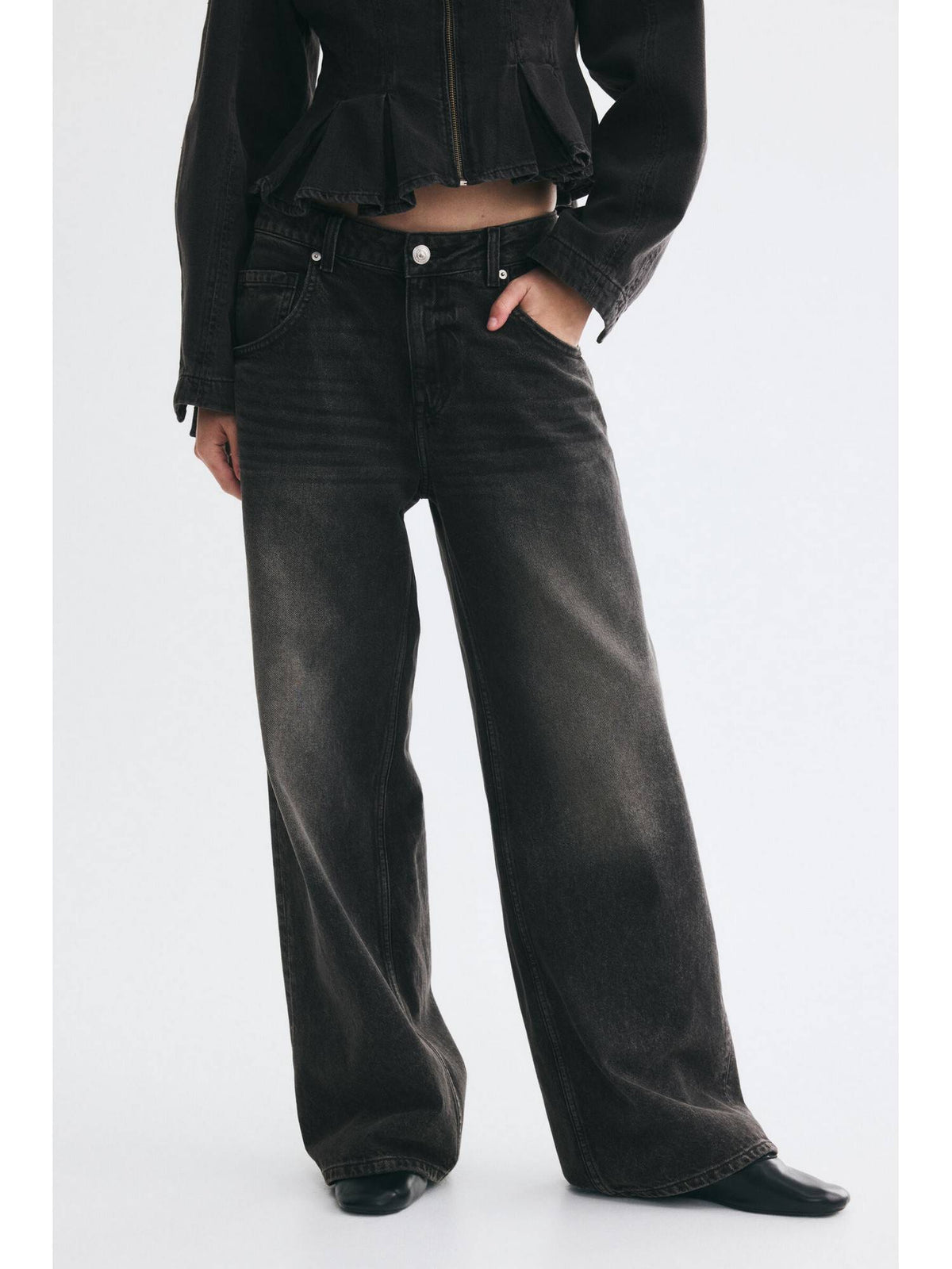 Women Grey Baggy Low Waist Jeans | BG78 - view 1
