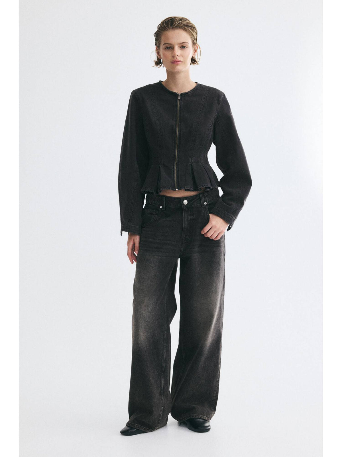 Women Grey Baggy Low Waist Jeans | BG78 - view 2
