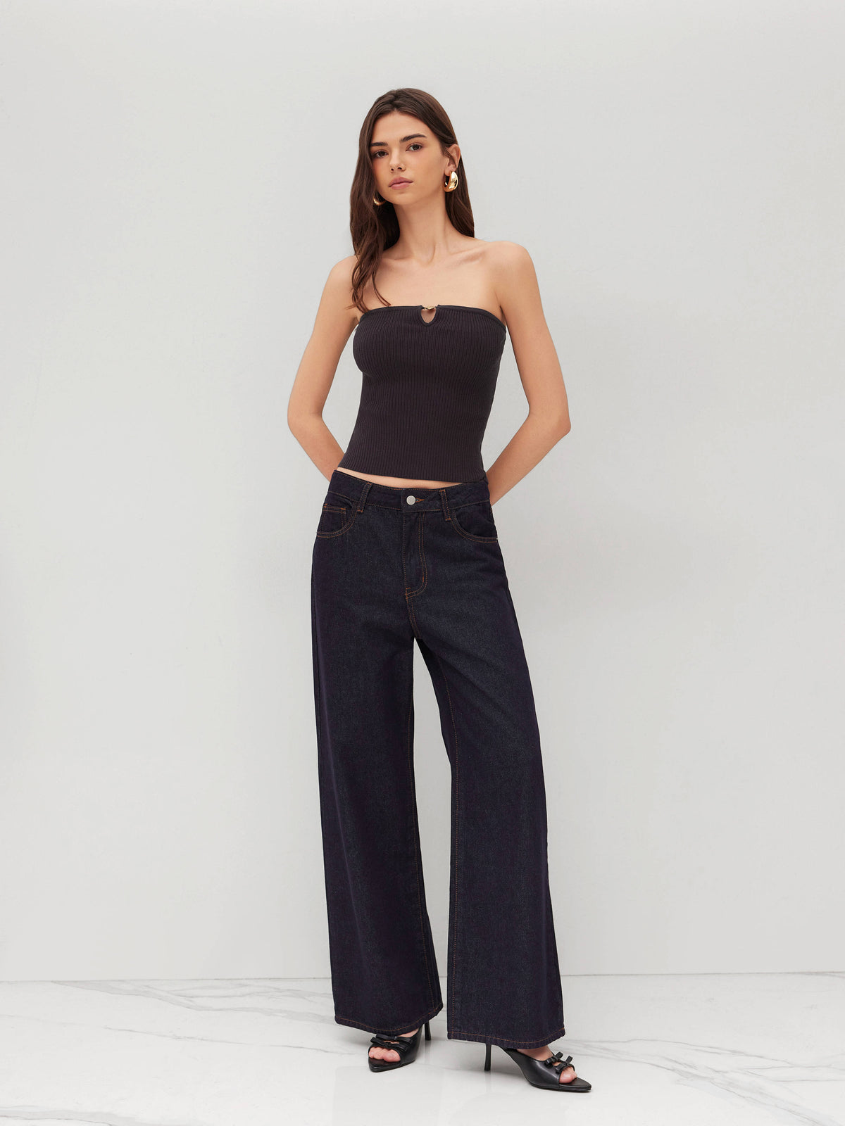 Knit Cut Out Crop Bandeau Top | TT90 - view 2