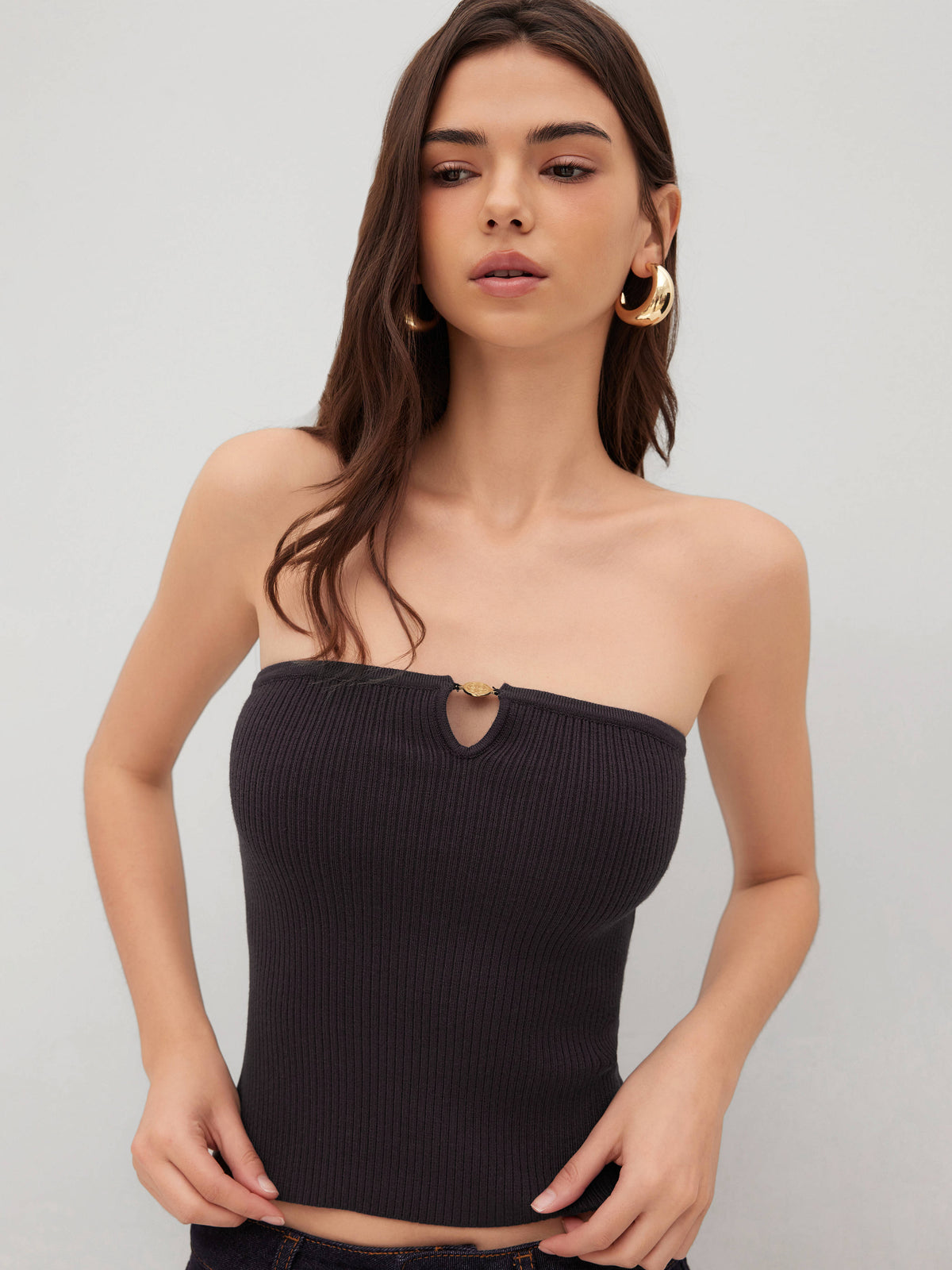Knit Cut Out Crop Bandeau Top | TT90 - view 5