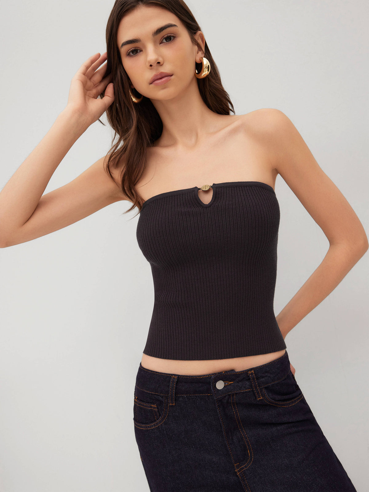 Knit Cut Out Crop Bandeau Top | TT90 - view 6