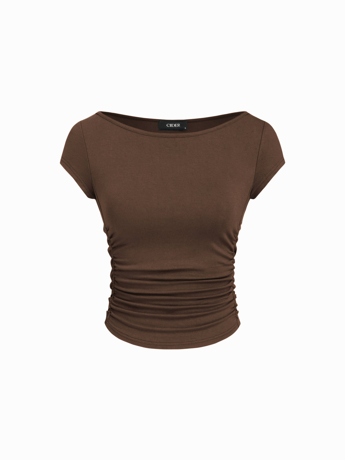 Boat Neck Ruched Tee | TS56 - view 68
