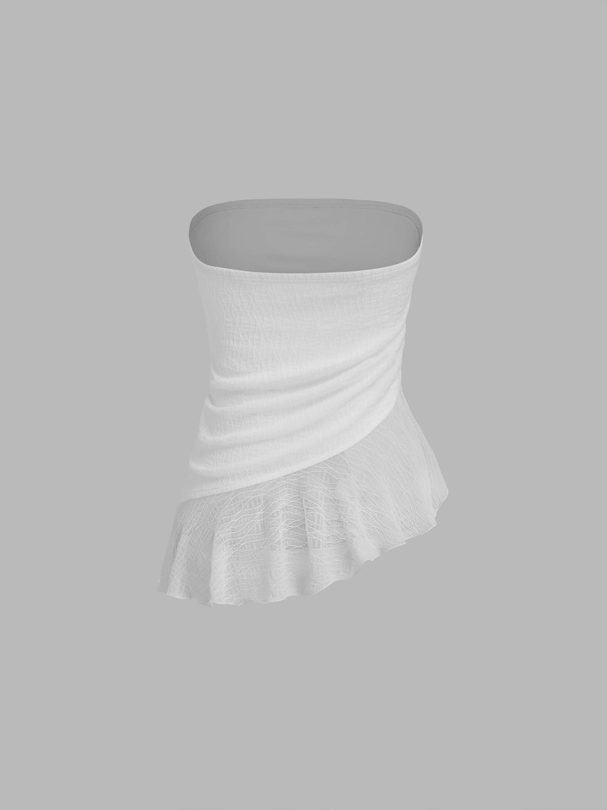 Mesh Texture Drawstring Ruffle Bandeau Top | TT90 - view 11