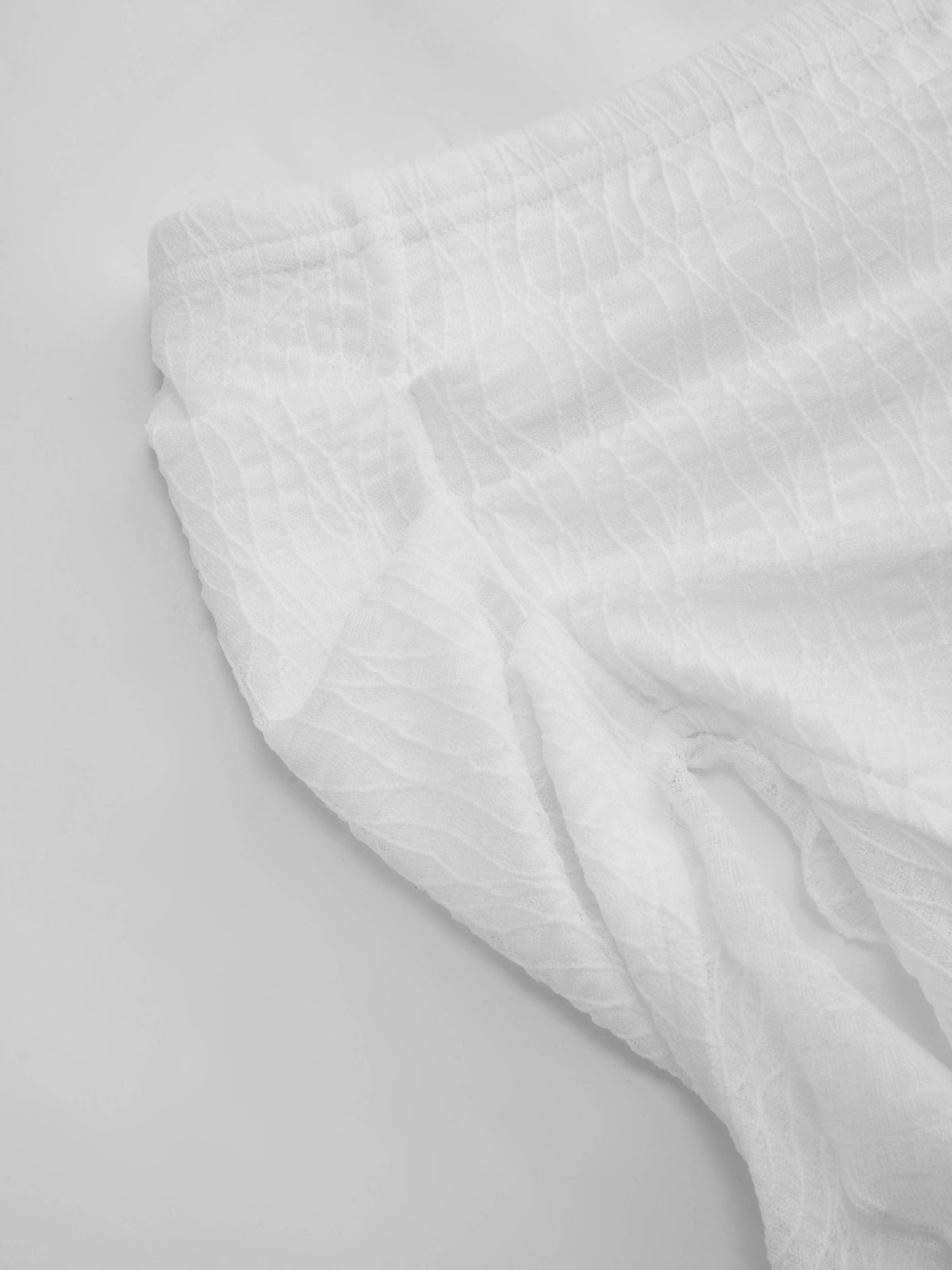 Mesh Texture Drawstring Ruffle Bandeau Top | TT90 - view 15