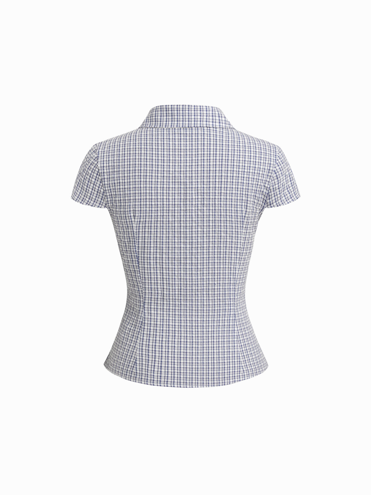 100% Cotton Tartan Short Sleeve Blouse | S67 - view 7