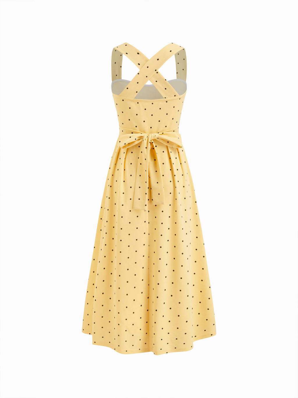 Square Neck Polka Dot Ruffle Criss Cross Dress | D56 - view 16