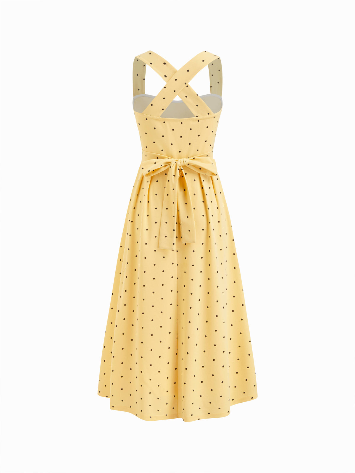 Square Neck Polka Dot Ruffle Criss Cross Dress | D56 - view 16