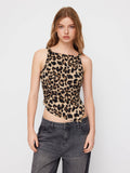 Leopard Boat Neck Ruched Asymmetrical Hem Tank Top | TT98 - view 7