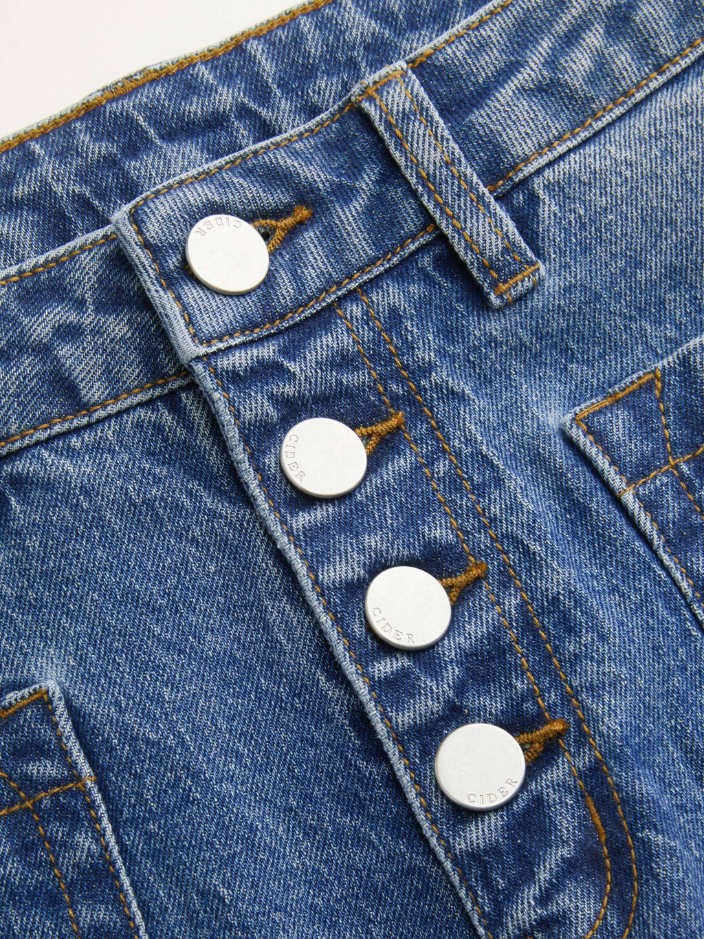 Stretch Denim Mid Rise Multi Button Bootcut Jeans | BT10 - view 2