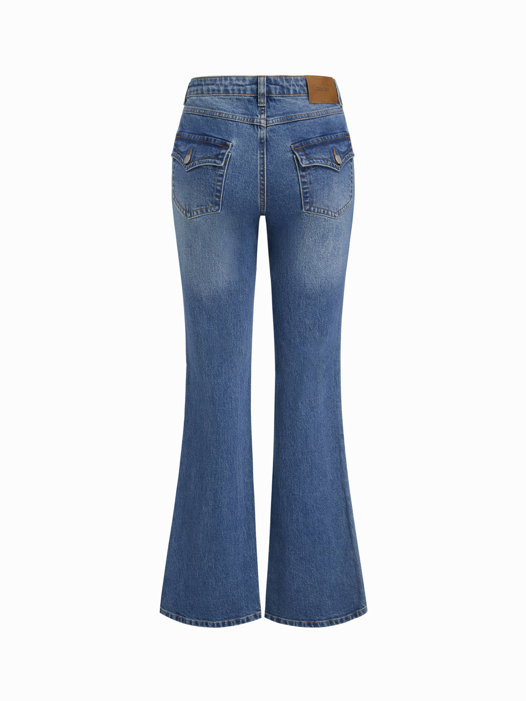Stretch Denim Mid Rise Multi Button Bootcut Jeans | BT10 - view 7