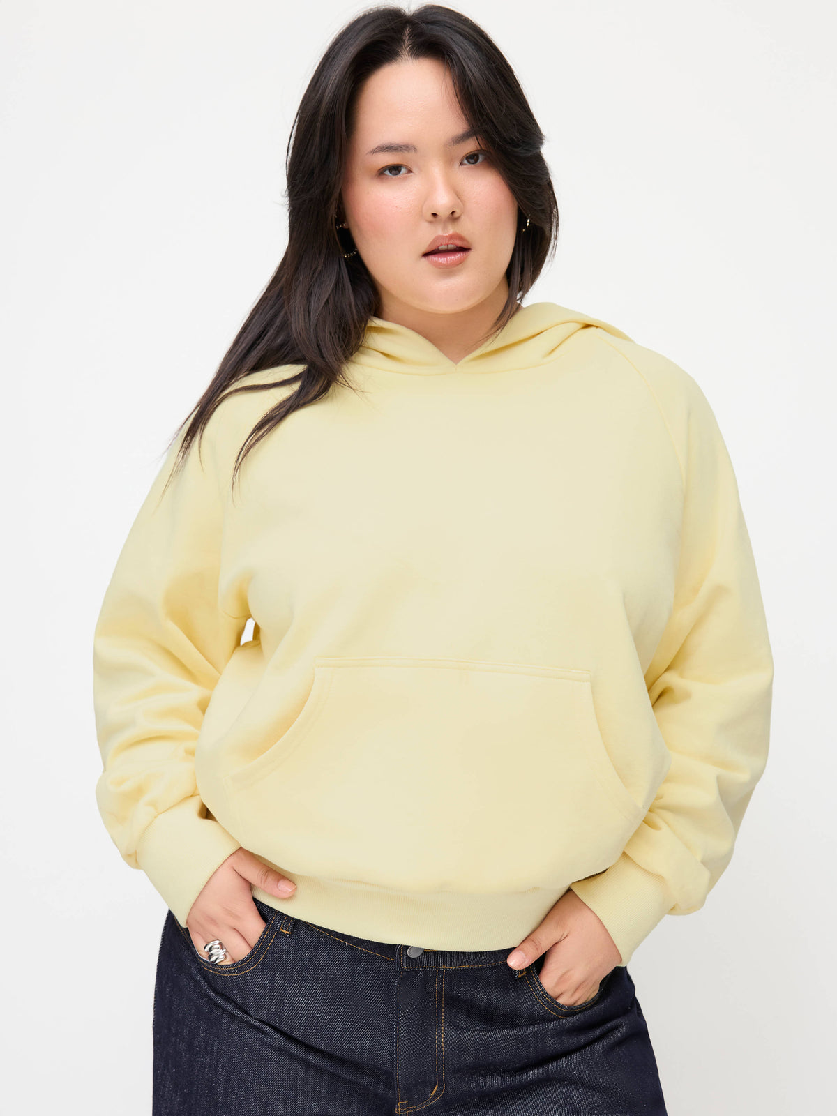 Cotton-blend Long Sleeve Hoodie Curve & Plus | HD56 - view 1