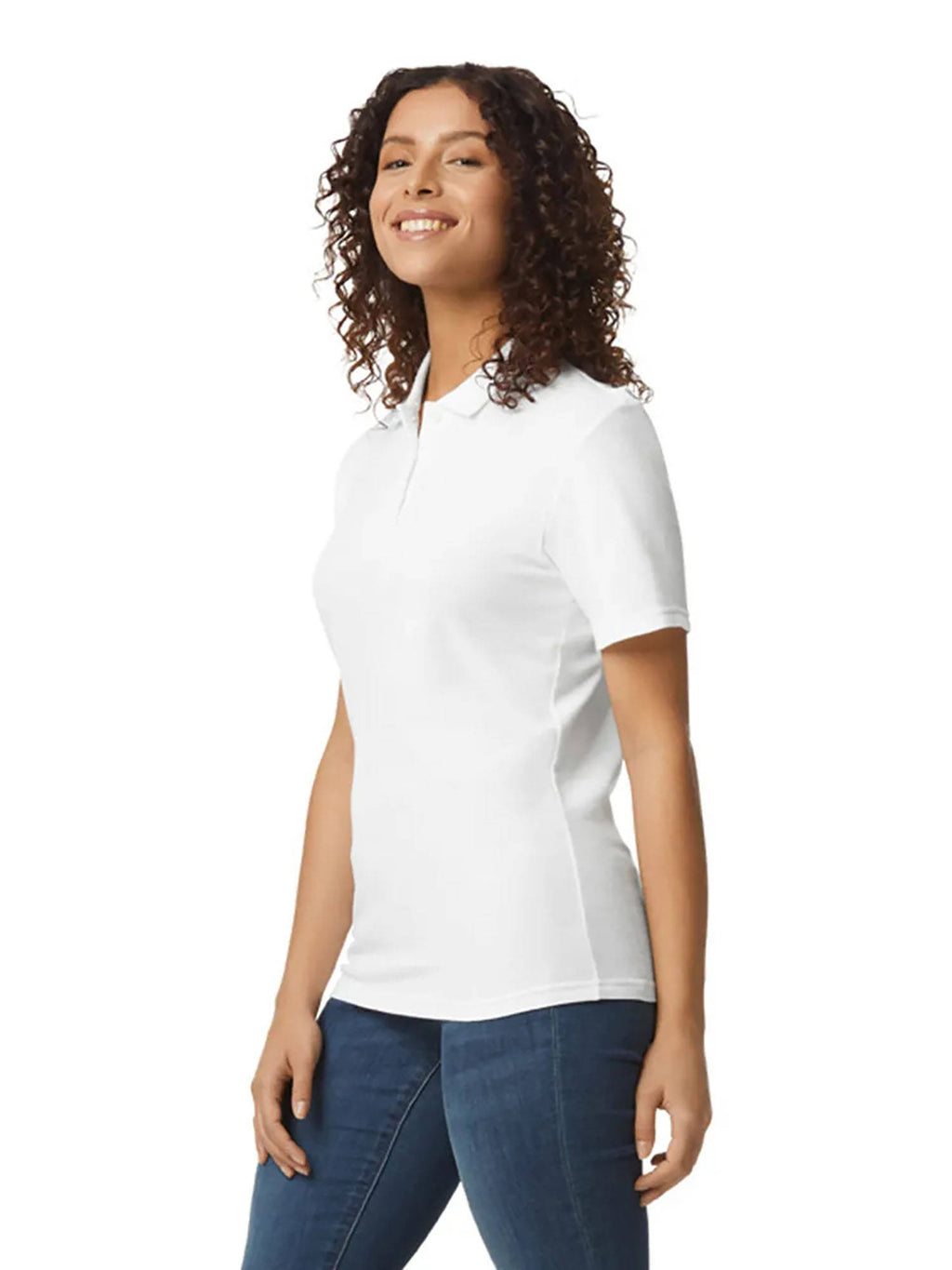 Women White Solid Polo T-Shirt | PW43 - view 3