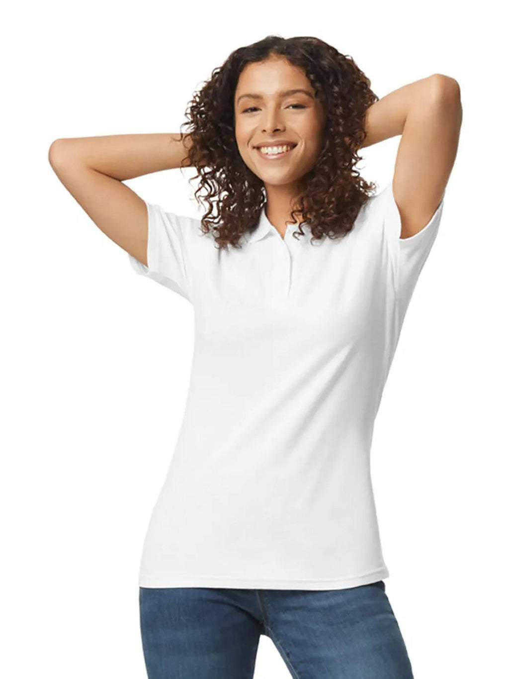 Women White Solid Polo T-Shirt | PW43 - view 4