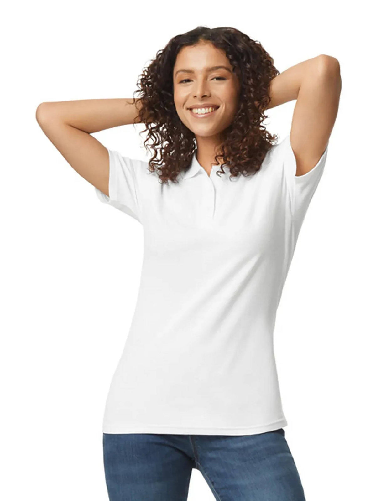 Women White Solid Polo T-Shirt | PW43 - view 4